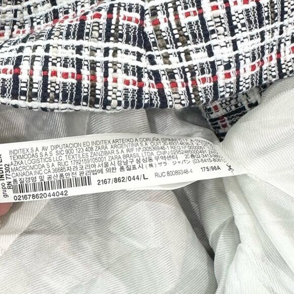 Zara Textured Double Tweed Breasted Blazer Classic Preppy Large - Picture 6 of 7